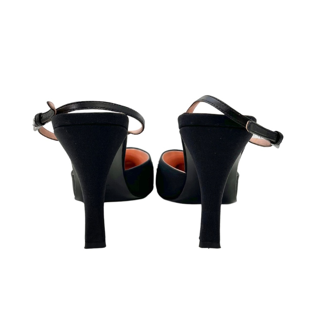 Vintage Prada Navy Slingback Heels Flower Design IT 39.5 - Picture 3 of 11